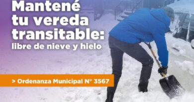 El Municipio de Ushuaia recuerda la obligatoriedad de mantener limpias de nieve y hielo las veredas